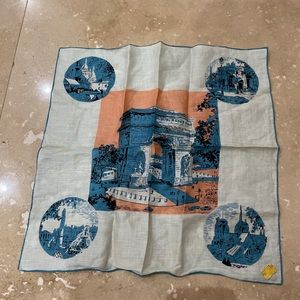 Vintage kimball pure linen Paris handkerchief